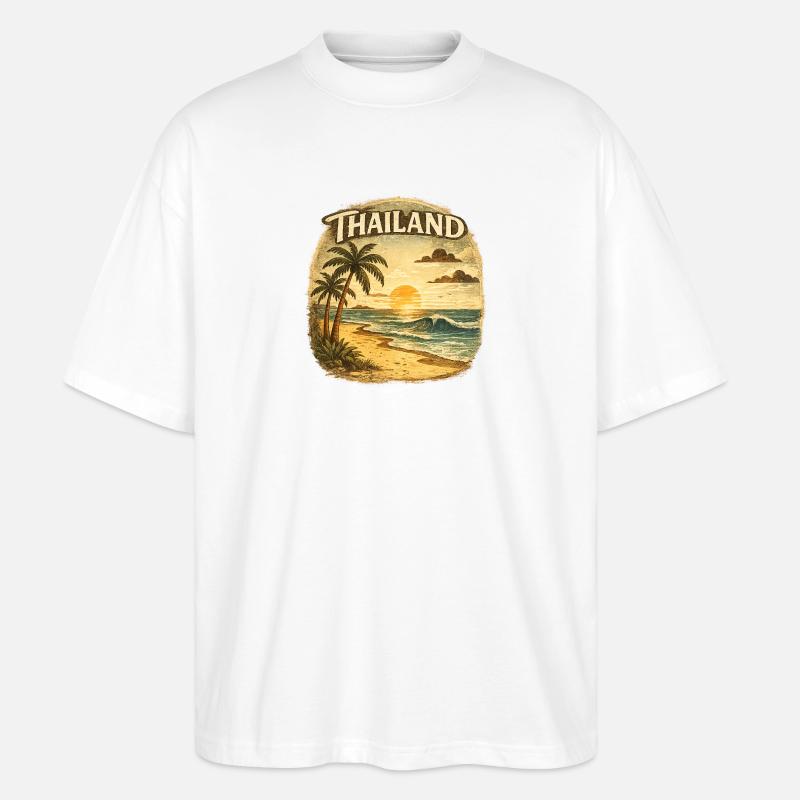 Thailand Tropical Sunset - Stanley/Stella Oversized Unisex Bio T-Shirt Blaster 2.0 - Weiß