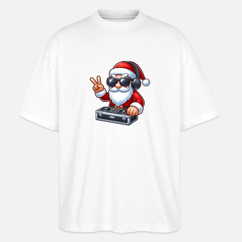 Weihnachtsmann DJ - Stanley/Stella Oversized Unisex Bio T-Shirt Blaster 2.0 - Weiß