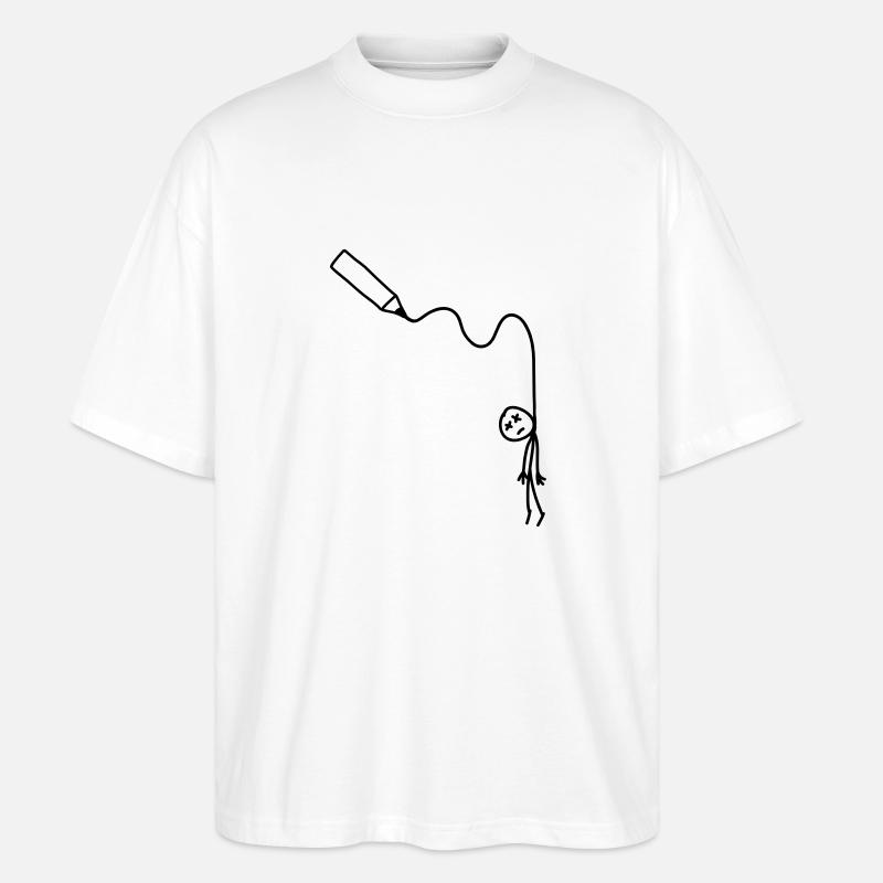 hangman_drawing - Stanley/Stella Oversized Unisex Bio T-Shirt Blaster 2.0 - Weiß