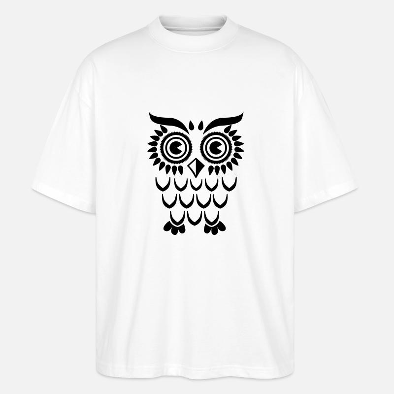Owl Eule - Stanley/Stella Oversized Unisex Organic T-shirt Blaster 2.0 - white