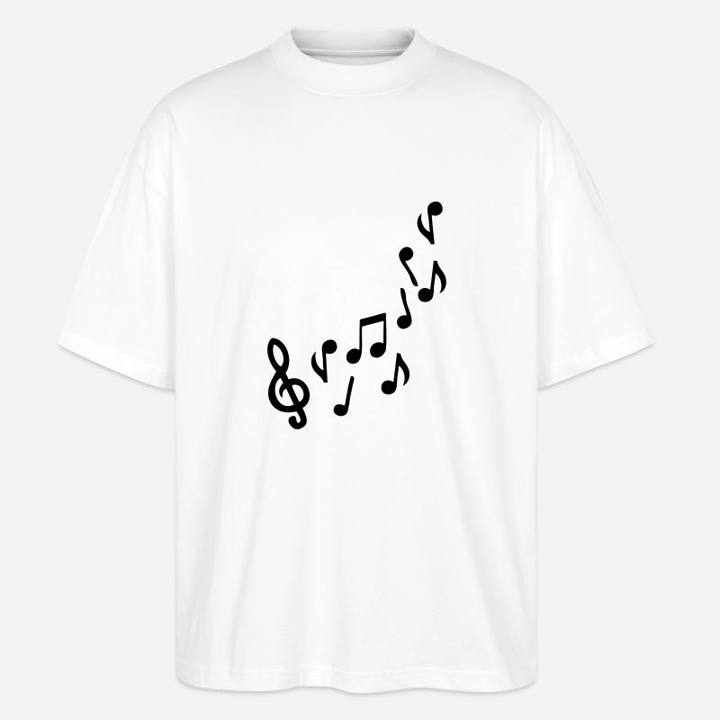 musiknote - Stanley/Stella Oversized Unisex Bio T-Shirt Blaster 2.0 - Weiß