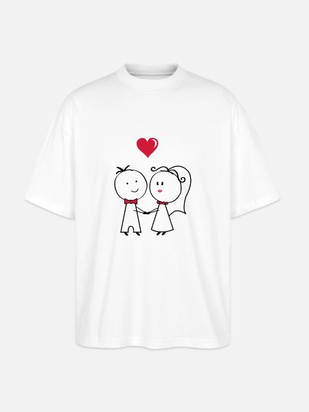 ehepaar_2 - Stanley/Stella Oversized Unisex Bio T-Shirt Blaster 2.0 - Weiß