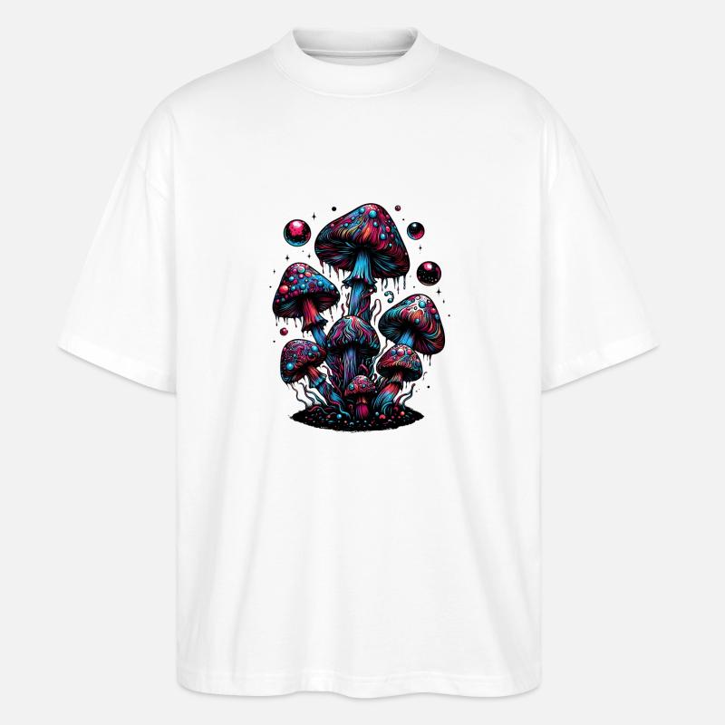 Psychedelic Mushroom Magic - Stanley/Stella Oversized Unisex Bio T-Shirt Blaster 2.0 - Weiß