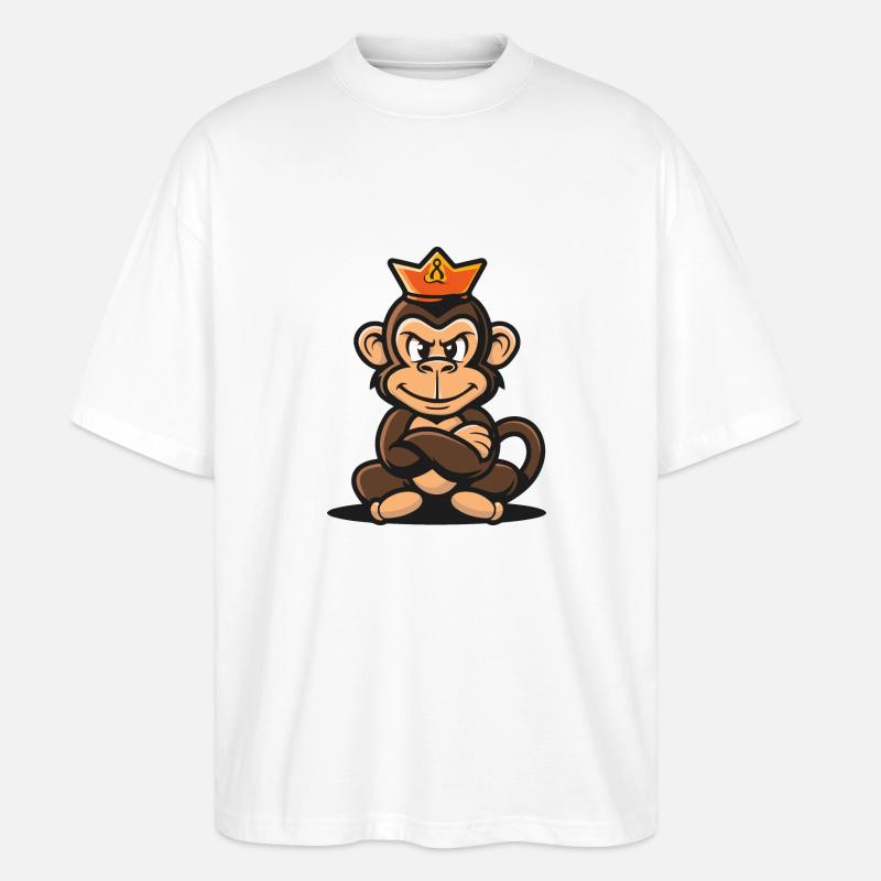 Affe Cartoon Krone - Stanley/Stella Oversized Unisex Bio T-Shirt Blaster 2.0 - Weiß