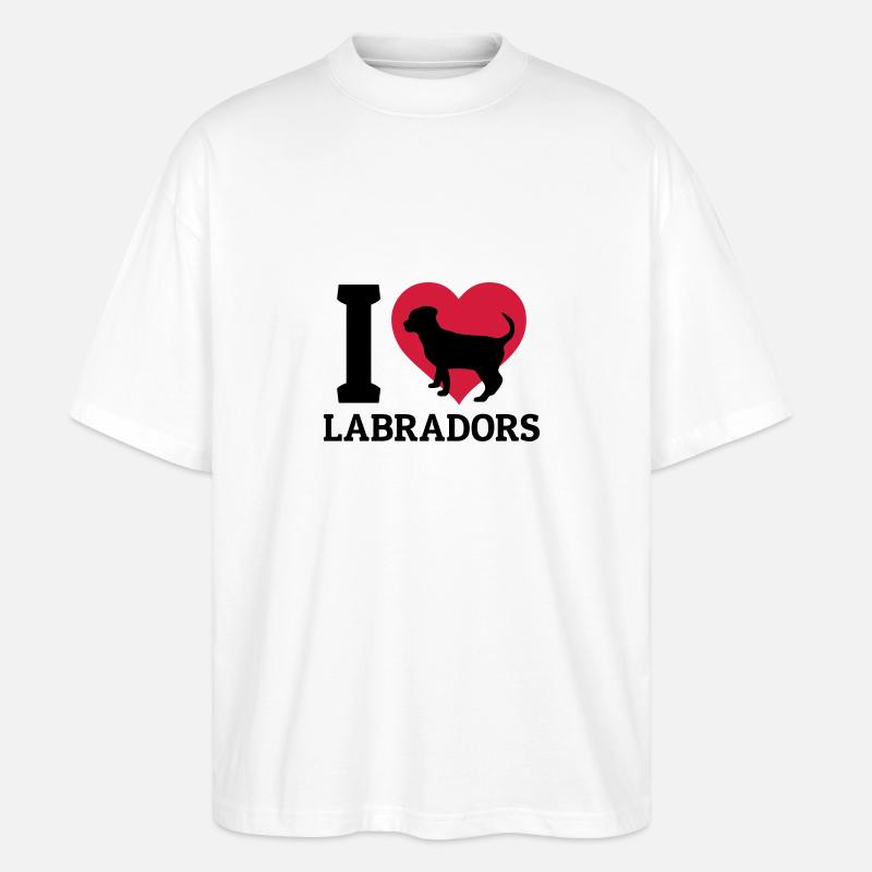 I love Labradors - T-shirt bio Blaster 2.0 coupe oversize Stanley/Stella Unisexe - blanc