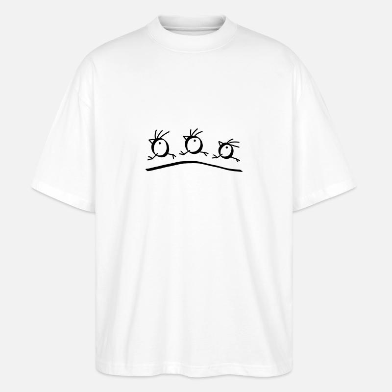 Exécutez 3 Oiseaux - T-shirt bio Blaster 2.0 coupe oversize Stanley/Stella Unisexe - blanc