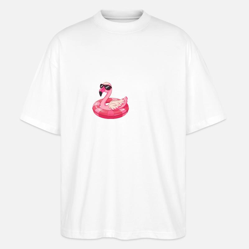 Flamingo Bande Dessinée Cool - T-shirt bio Blaster 2.0 coupe oversize Stanley/Stella Unisexe - blanc