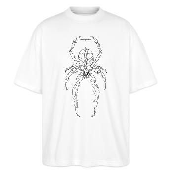UNKNOWN STRENGTH-THE SPIDER - Stanley/Stella Oversized Unisex Bio T-Shirt Blaster 2.0 - Weiß - Vorne - Alina (178cm) & Michal (187cm)