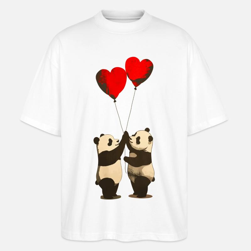 Panda Love - Stanley/Stella Oversized Unisex Bio T-Shirt Blaster 2.0 - Weiß