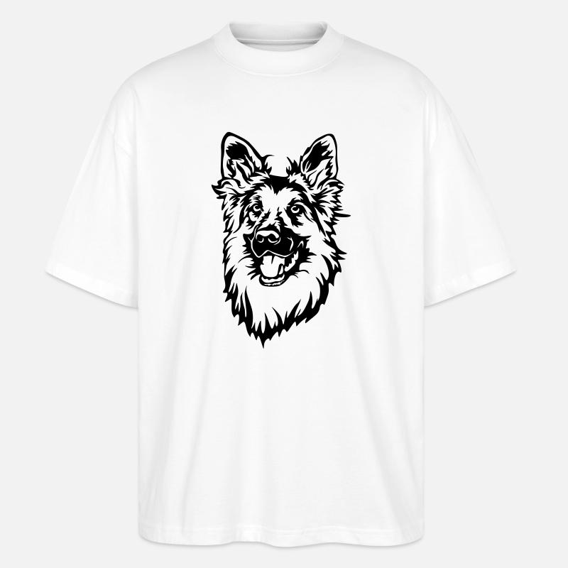 Deutscher Schäferhund - Stanley/Stella Oversized Unisex Bio T-Shirt Blaster 2.0 - Weiß