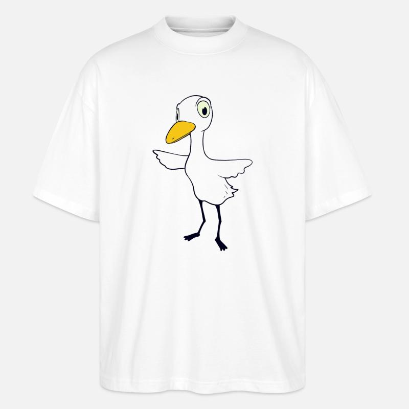 Skeptischer Vogel - Stanley/Stella Oversized Unisex Bio T-Shirt Blaster 2.0 - Weiß