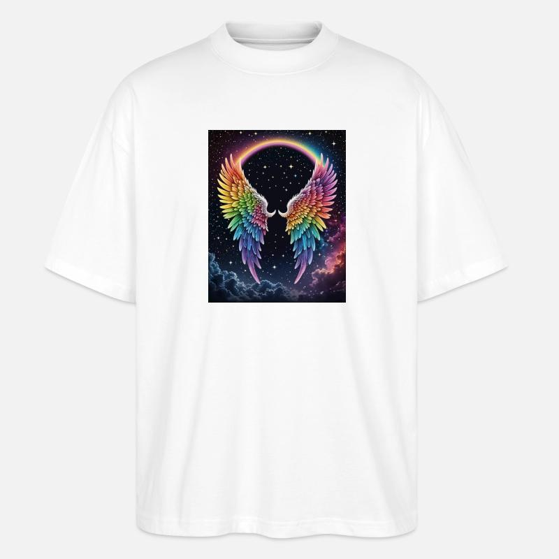 Regenbogenflug im Kosmos - Stanley/Stella Oversized Unisex Bio T-Shirt Blaster 2.0 - Weiß