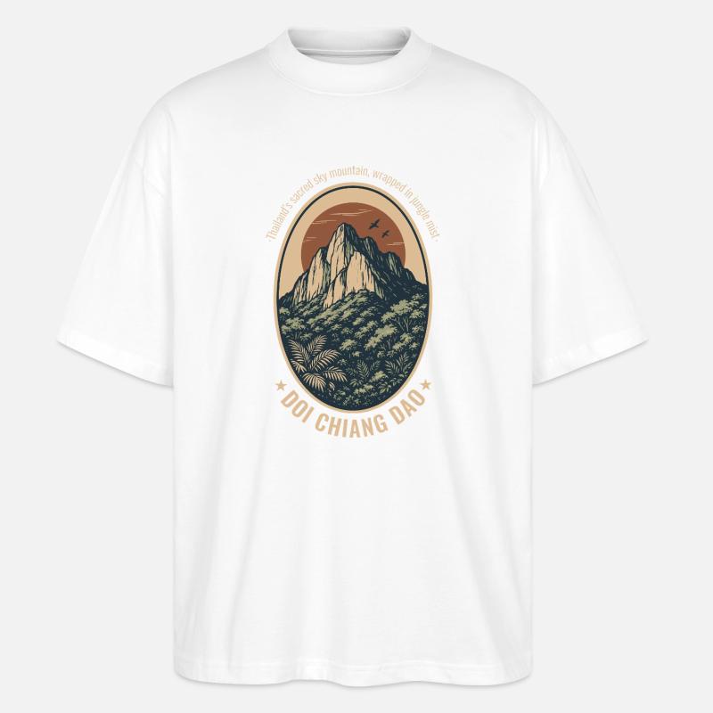 Doi Chiang Dao Berglandschaft   - Stanley/Stella Oversized Unisex Bio T-Shirt Blaster 2.0 - Weiß