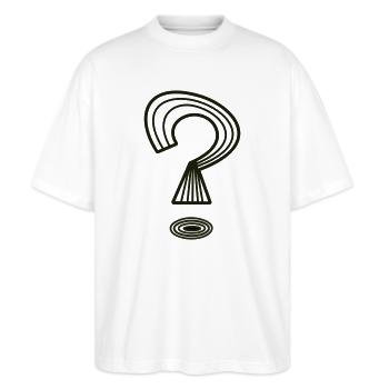 Point d’interrogation de Cean - T-shirt bio Blaster 2.0 coupe oversize Stanley/Stella Unisexe - blanc - Devant - Alina (178cm) & Michal (187cm)