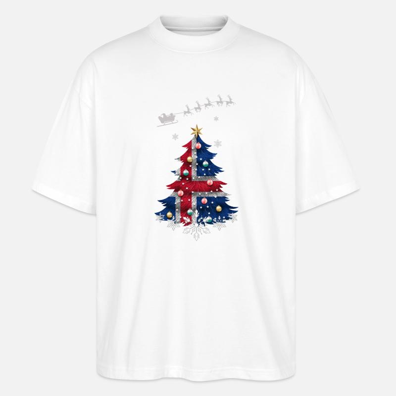 Weihnachtsbaum mit Island-Flagge - Stanley/Stella Oversized Unisex Bio T-Shirt Blaster 2.0 - Weiß