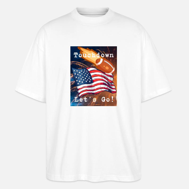 Touchdown - Let's Go! - Stanley/Stella Oversized Unisex Bio T-Shirt Blaster 2.0 - Weiß