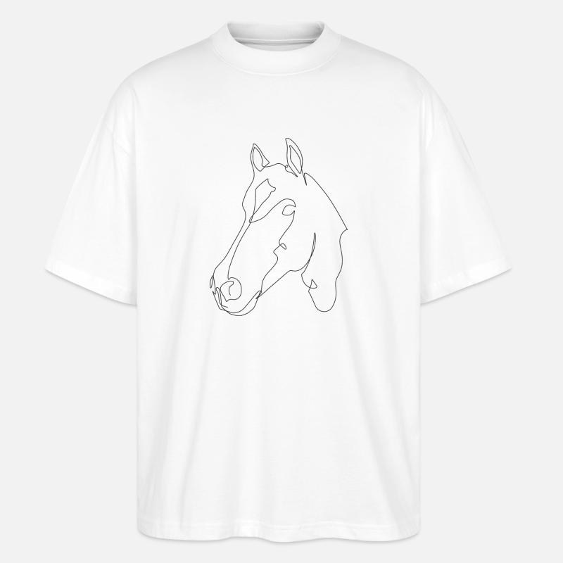 Pferdekopf Noah - Stanley/Stella Oversized Unisex Bio T-Shirt Blaster 2.0 - Weiß