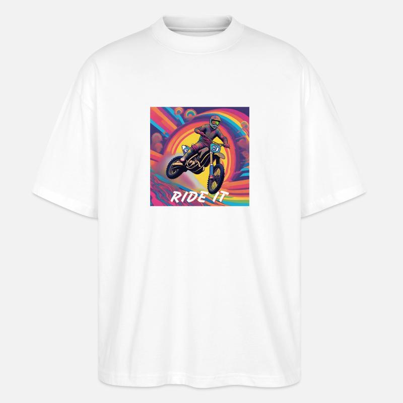 Ride it - Motocross - Stanley/Stella Oversized Unisex Bio T-Shirt Blaster 2.0 - Weiß
