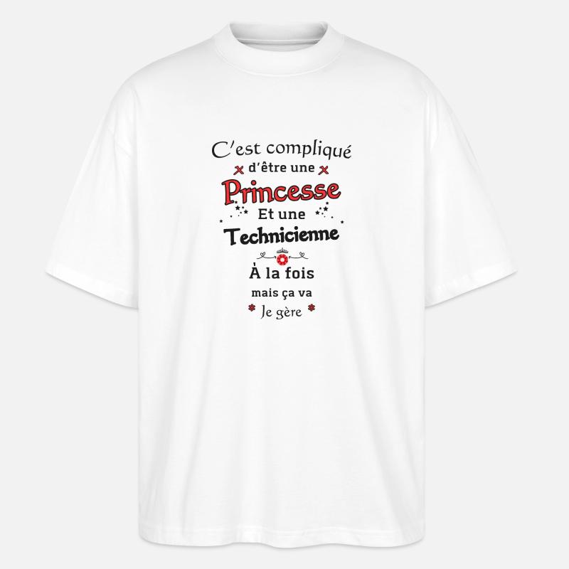 Princesse Technicienne - T-shirt bio Blaster 2.0 coupe oversize Stanley/Stella Unisexe - blanc