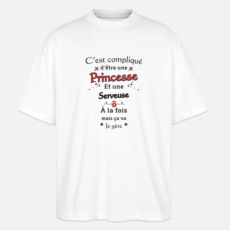 Prinzessin Kellnerin - Stanley/Stella Oversized Unisex Bio T-Shirt Blaster 2.0 - Weiß