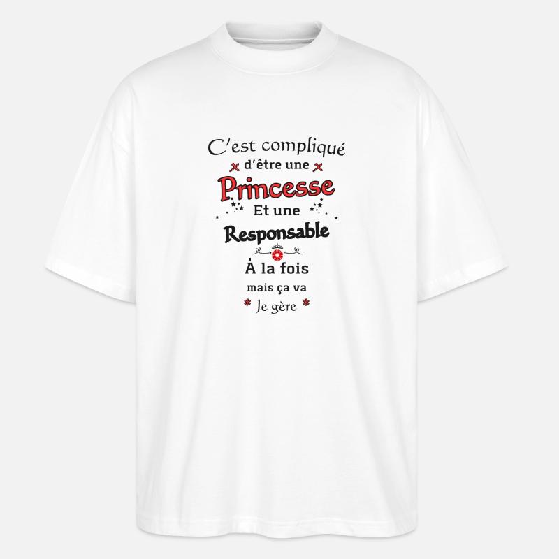 Princesse Responsable - T-shirt bio Blaster 2.0 coupe oversize Stanley/Stella Unisexe - blanc