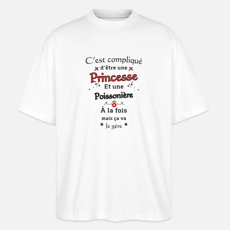 Princesse Poissonière - T-shirt bio Blaster 2.0 coupe oversize Stanley/Stella Unisexe - blanc