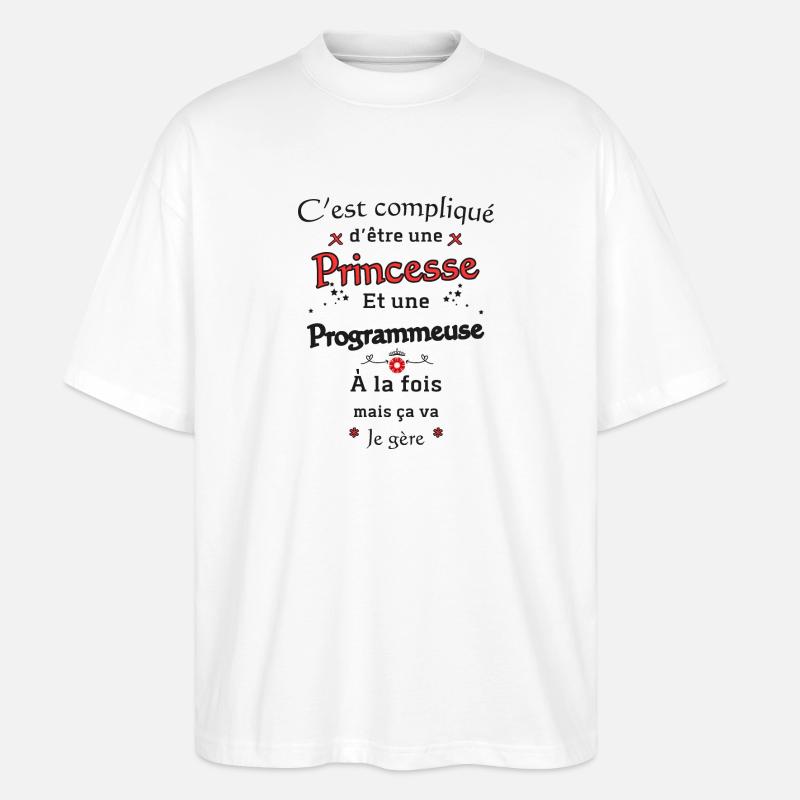 Prinzessin Programmiererin - Stanley/Stella Oversized Unisex Bio T-Shirt Blaster 2.0 - Weiß