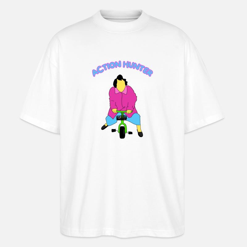 Action Hunter - Stanley/Stella Oversized Unisex Bio T-Shirt Blaster 2.0 - Weiß