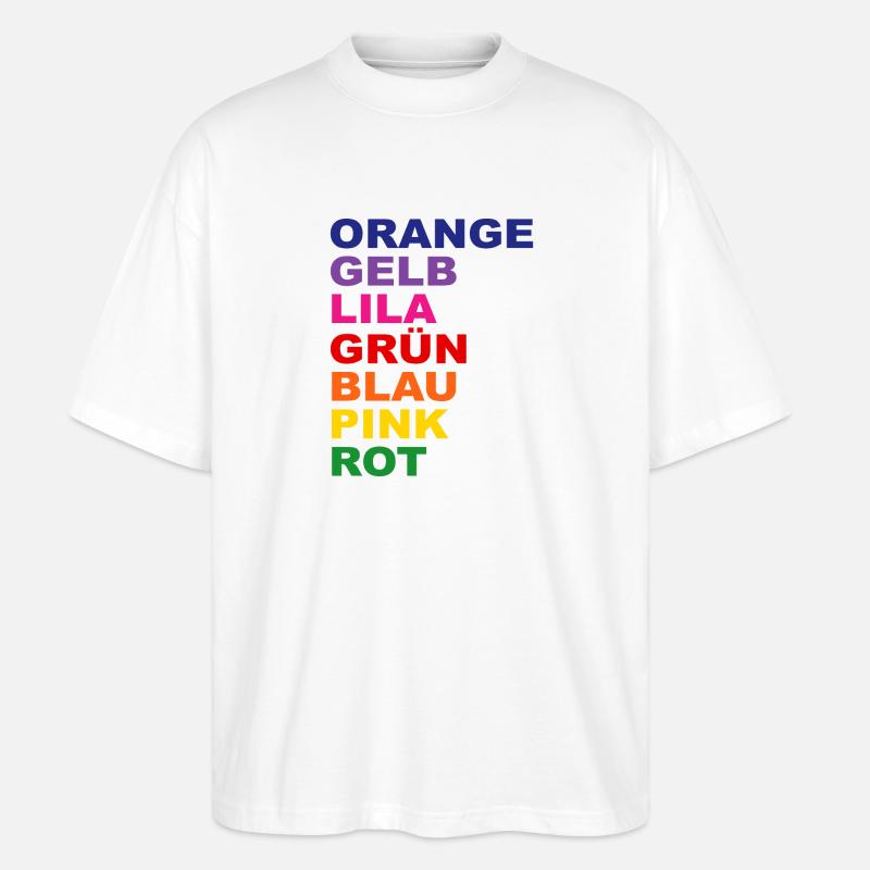 Regenbogen T-Shirt - Stanley/Stella Oversized Unisex Bio T-Shirt Blaster 2.0 - Weiß