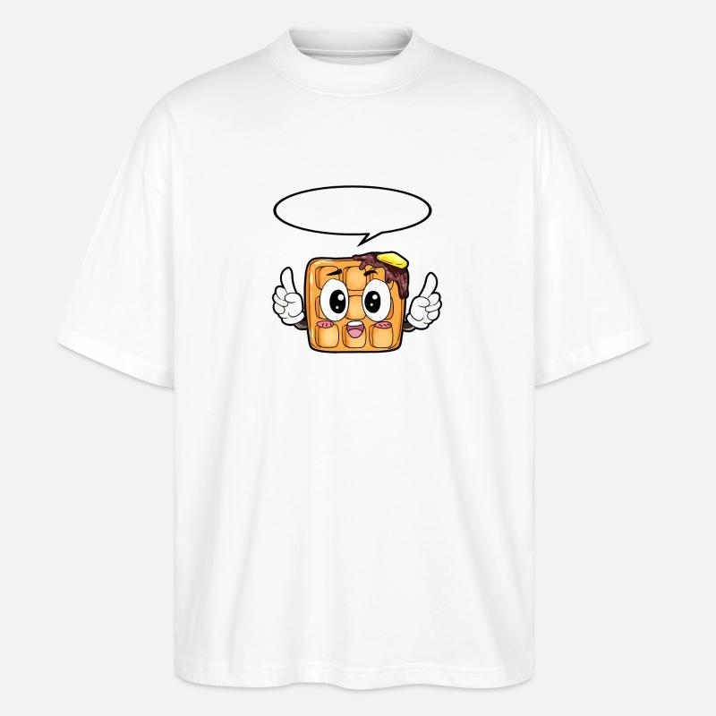 Waffel Essen Feinschmecker Geschenk - Stanley/Stella Oversized Unisex Bio T-Shirt Blaster 2.0 - Weiß