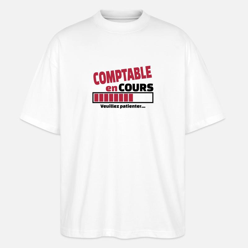 comptable en cours - T-shirt bio Blaster 2.0 coupe oversize Stanley/Stella Unisexe - blanc