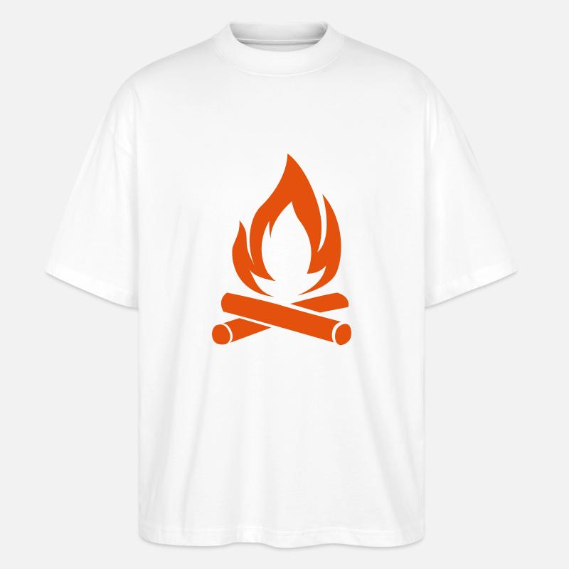 Camping feu - T-shirt bio Blaster 2.0 coupe oversize Stanley/Stella Unisexe - blanc