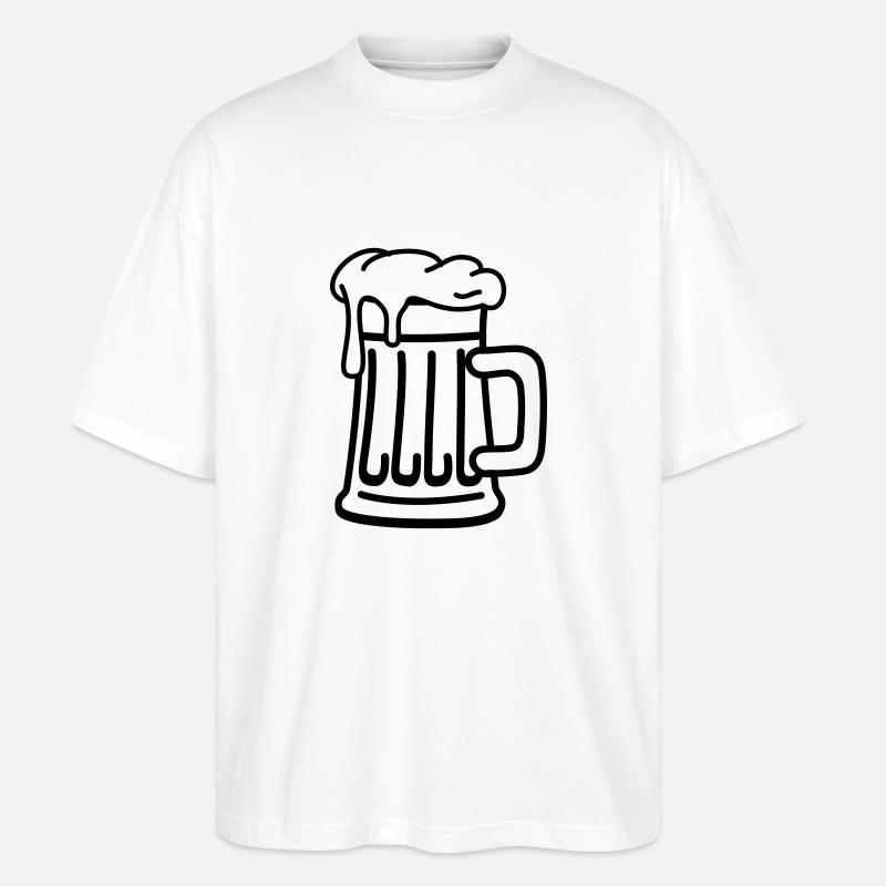 bier_f1 - Stanley/Stella Oversized Unisex Bio T-Shirt Blaster 2.0 - Weiß