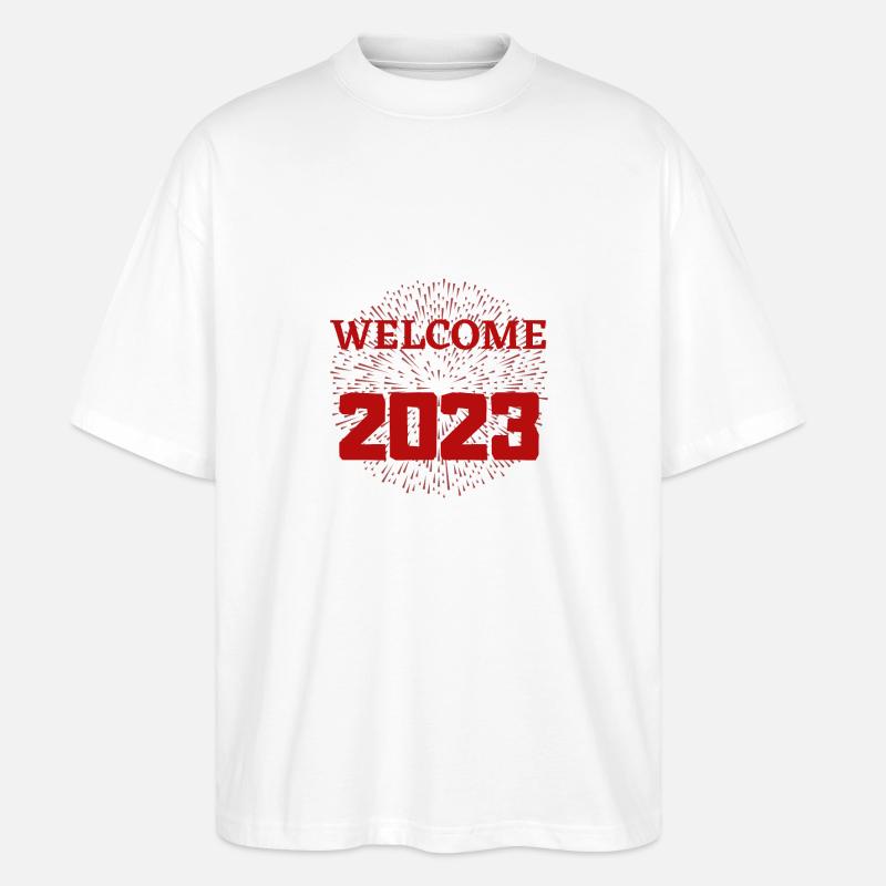 Willkommen 2023 rot - Stanley/Stella Oversized Unisex Bio T-Shirt Blaster 2.0 - Weiß