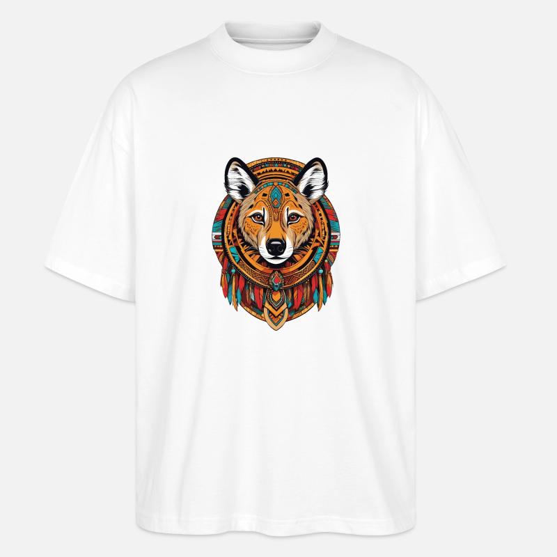 Hyäne - Stanley/Stella Oversized Unisex Bio T-Shirt Blaster 2.0 - Weiß