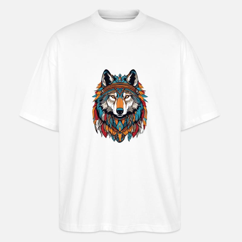 Wolf - Stanley/Stella Oversized Unisex Bio T-Shirt Blaster 2.0 - Weiß