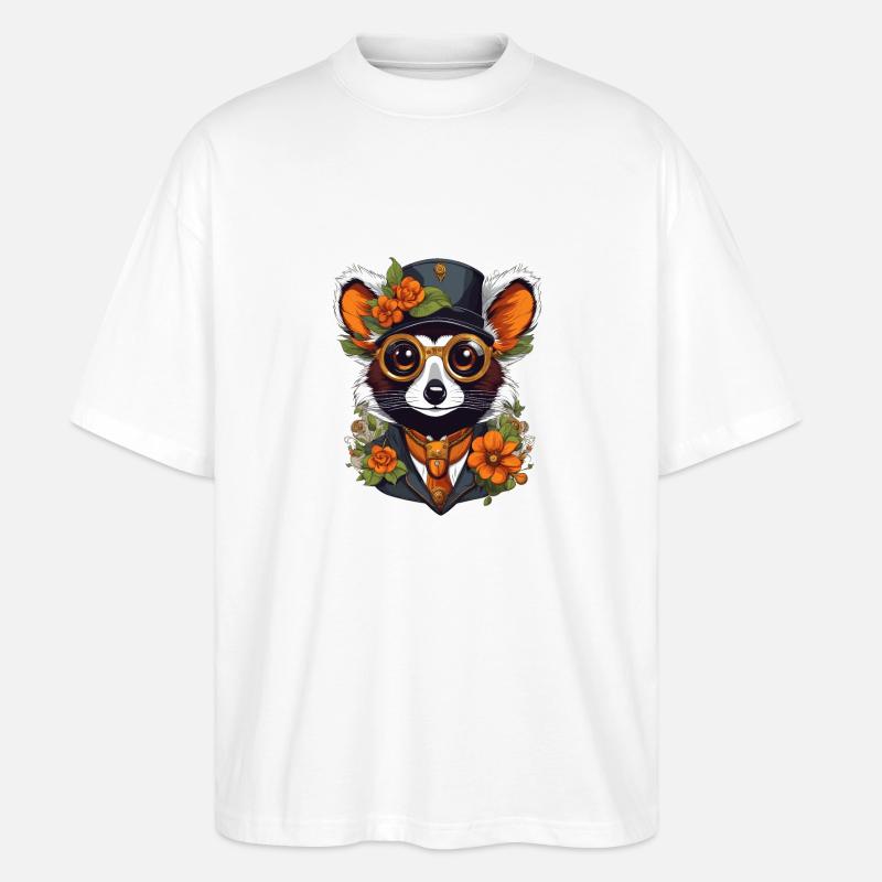 Lemur - Stanley/Stella Oversized Unisex Bio T-Shirt Blaster 2.0 - Weiß