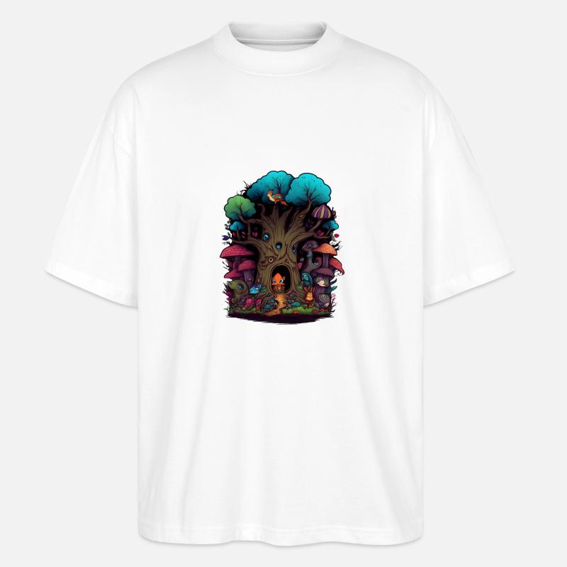 Der verwunschene Wald - Stanley/Stella Oversized Unisex Bio T-Shirt Blaster 2.0 - Weiß