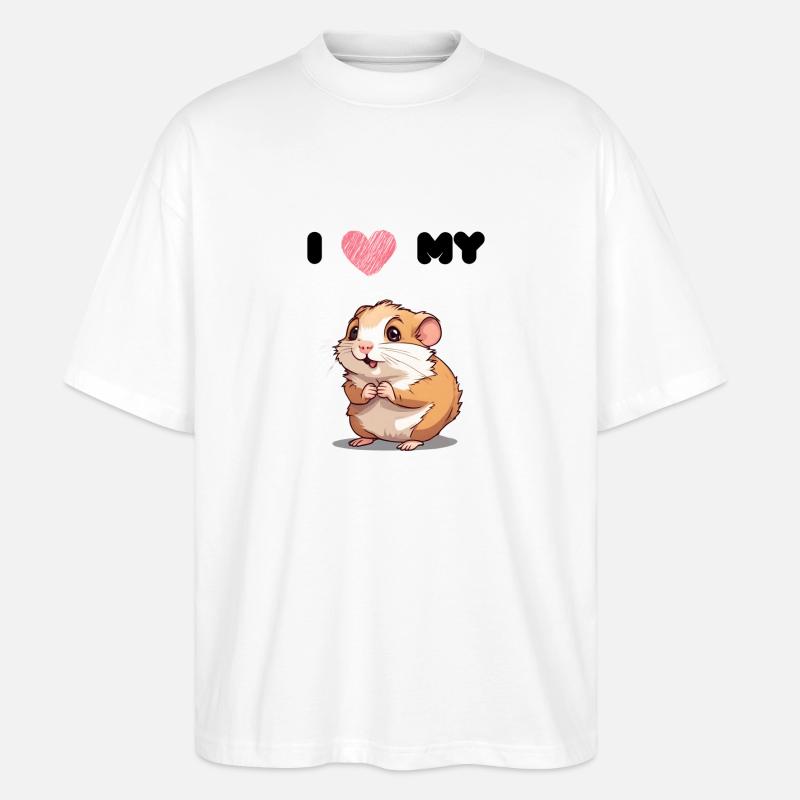 Hamsterliebe - süßer Hamster - Stanley/Stella Oversized Unisex Bio T-Shirt Blaster 2.0 - Weiß