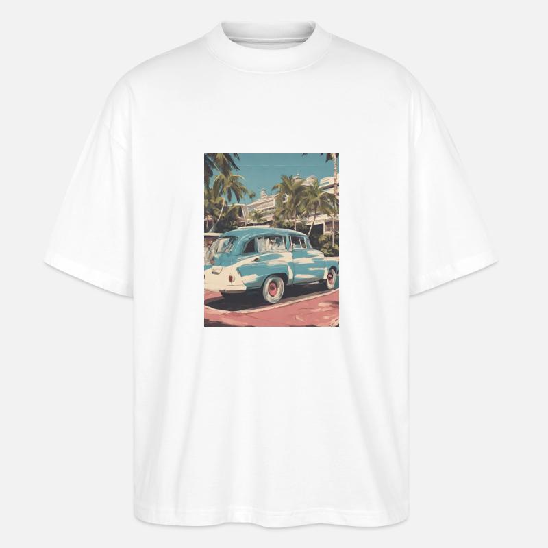 Auto im Urlaub - Stanley/Stella Oversized Unisex Bio T-Shirt Blaster 2.0 - Weiß