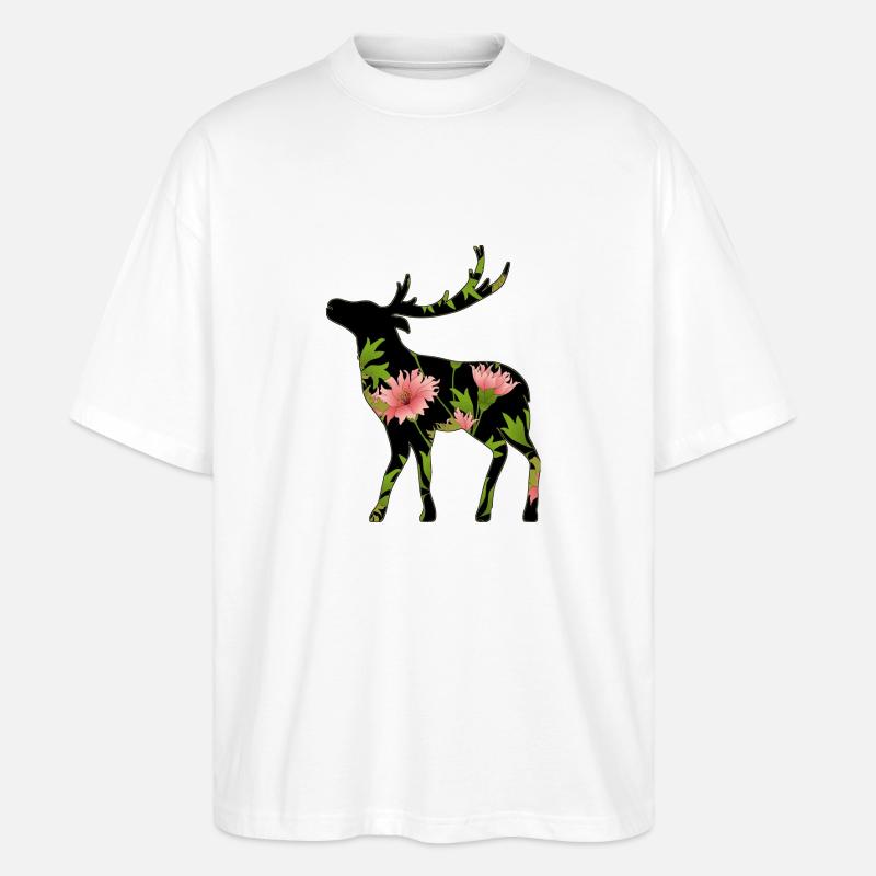 Cerf - T-shirt bio Blaster 2.0 coupe oversize Stanley/Stella Unisexe - blanc