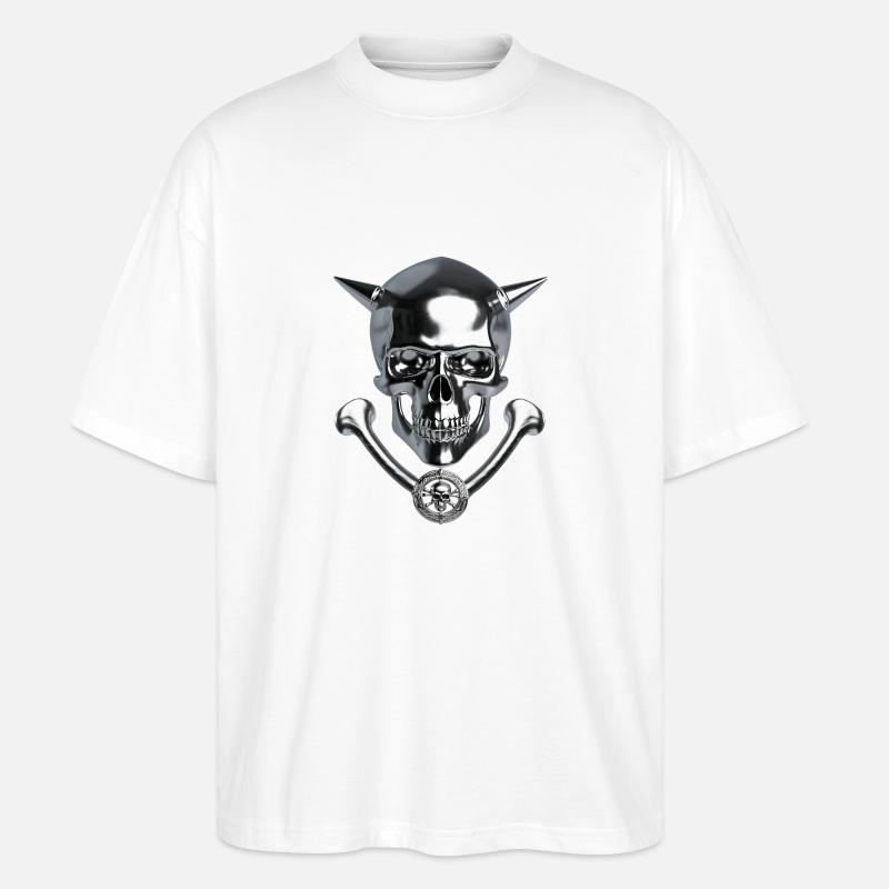 The Devil Scull - Stanley/Stella Oversized Unisex Bio T-Shirt Blaster 2.0 - Weiß