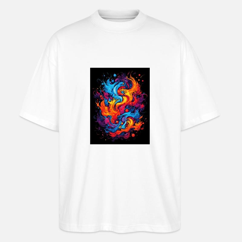 Abstrakter Farbwirbel - Stanley/Stella Oversized Unisex Bio T-Shirt Blaster 2.0 - Weiß