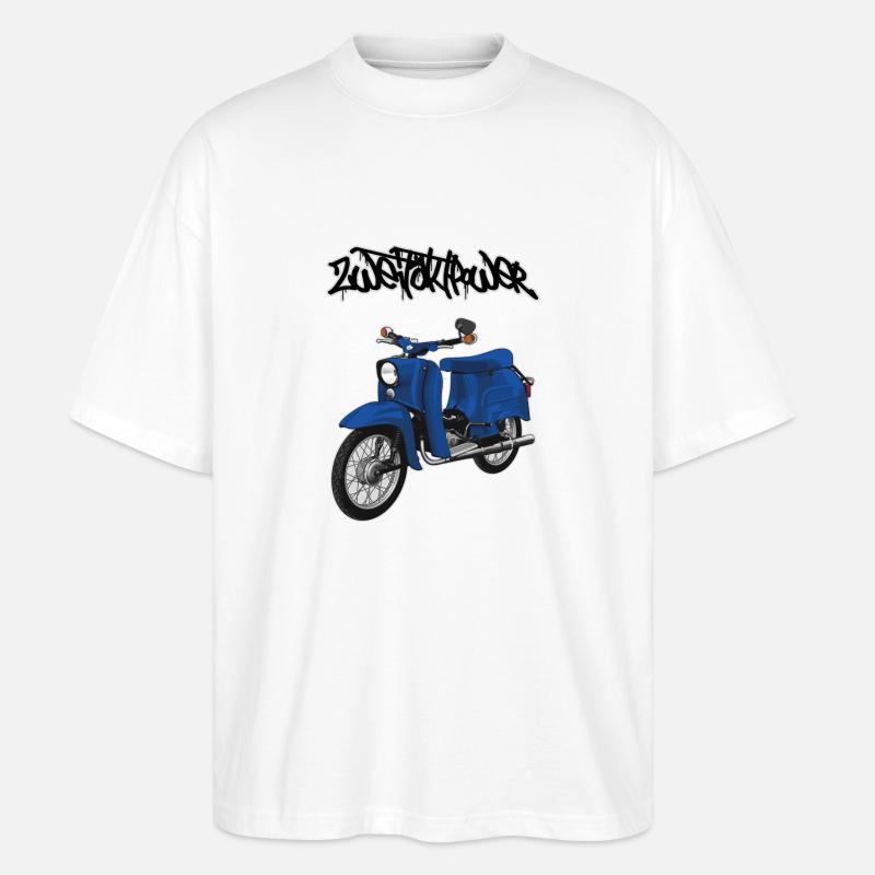 Schwalbe (blau) // Illustration - Stanley/Stella Oversized Unisex Bio T-Shirt Blaster 2.0 - Weiß