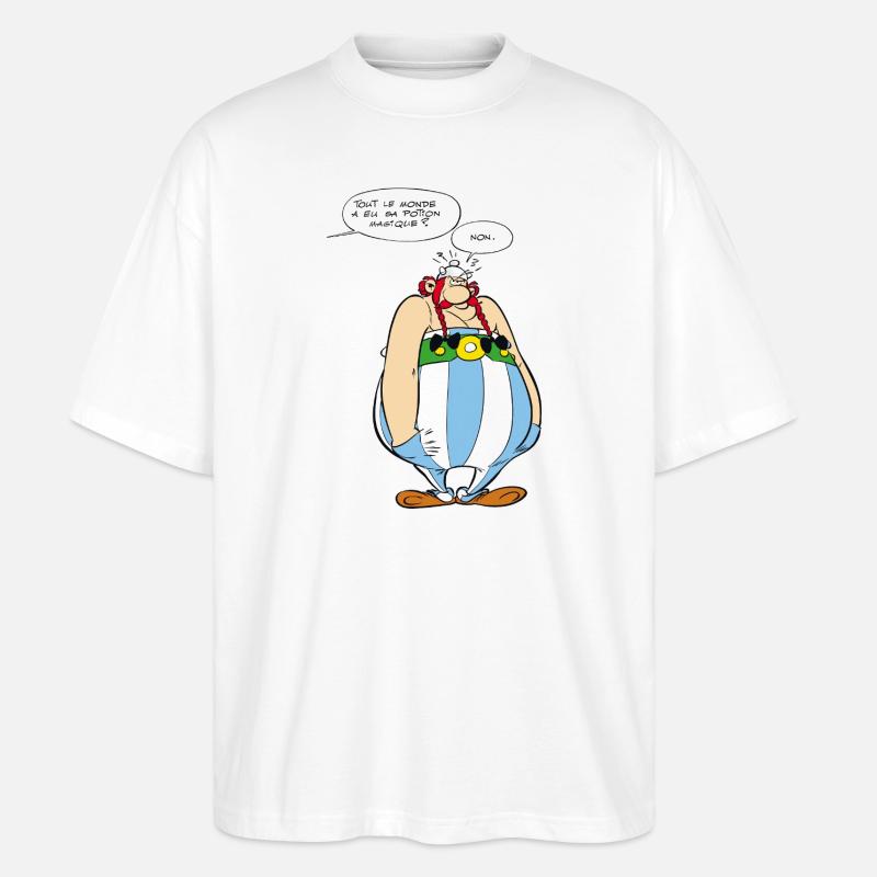 Asterix & Obelix - Obelix speach bubbles - Stanley/Stella Oversized Unisex Organic T-shirt Blaster 2.0 - white