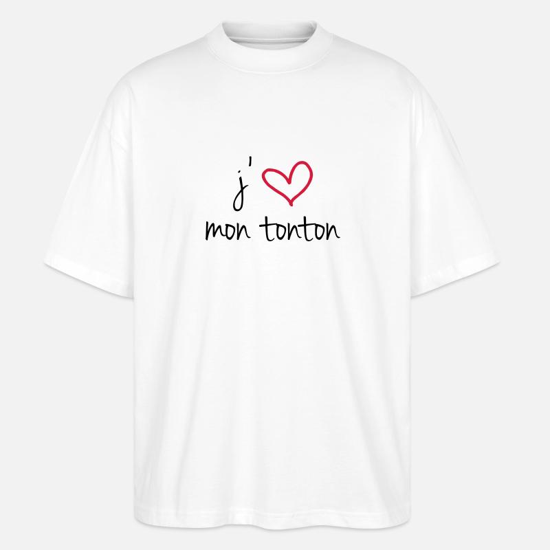 J'aime mon tonton - T-shirt bio Blaster 2.0 coupe oversize Stanley/Stella Unisexe - blanc
