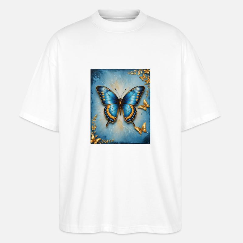 Schmetterling - Stanley/Stella Oversized Unisex Bio T-Shirt Blaster 2.0 - Weiß