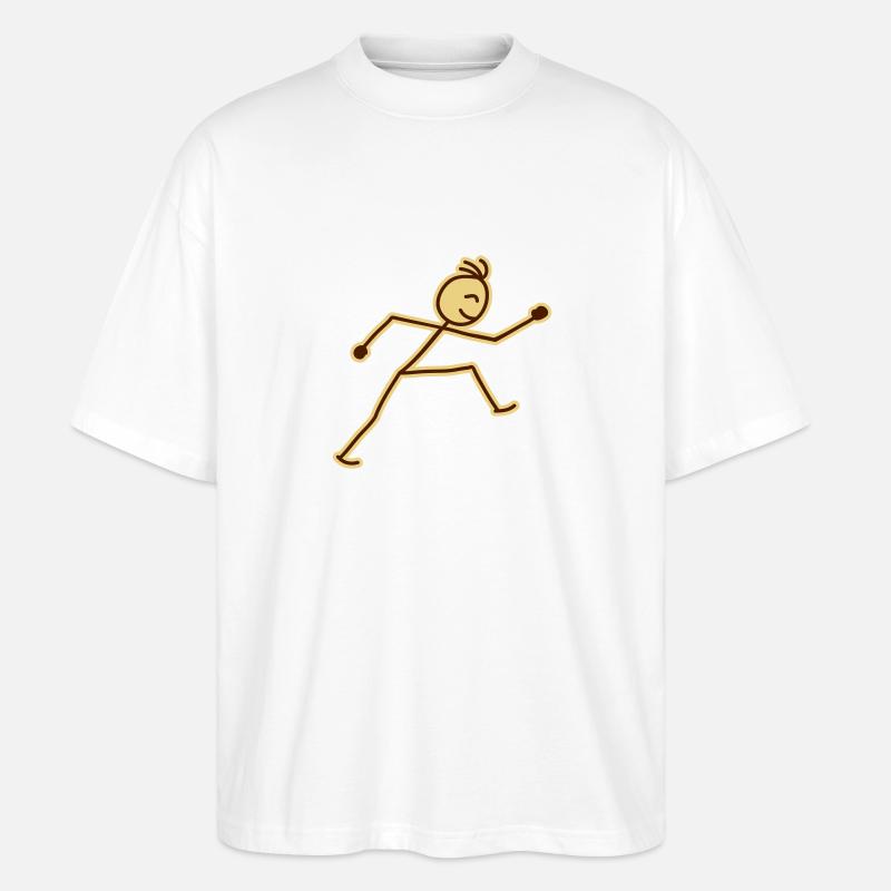 walking_stick_figure_2c - Stanley/Stella Oversized Unisex Bio T-Shirt Blaster 2.0 - Weiß