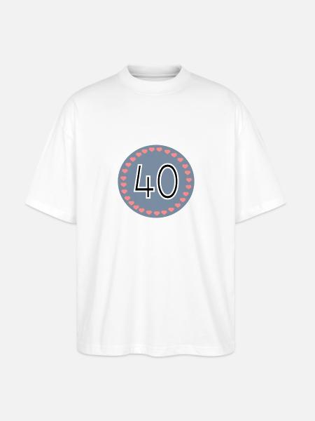 40th birthday - Stanley/Stella Oversized Unisex Organic T-shirt Blaster 2.0 - white