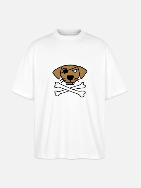 pirate_dog_042013_a_3c - Stanley/Stella Oversized Unisex Organic T-shirt Blaster 2.0 - white